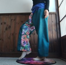 画像1: 【30%OFF！16,200円→11,340円】タイパンツ「森の楽園」 (1)