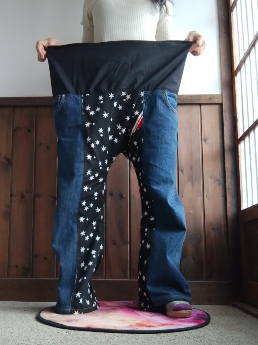 画像3: タイパンツ「星」（デニムリメイク） (3)
