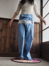 画像4: 【New！】タイパンツ「森にゆきましょう（水色）」 (4)