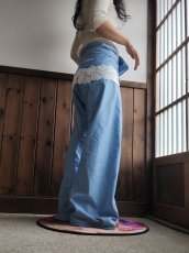 画像5: 【New！】タイパンツ「森にゆきましょう（水色）」 (5)