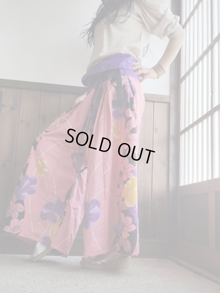 画像1: タイパンツ「花火」浴衣リメイク HANABI／YUKATA Fabric (1)
