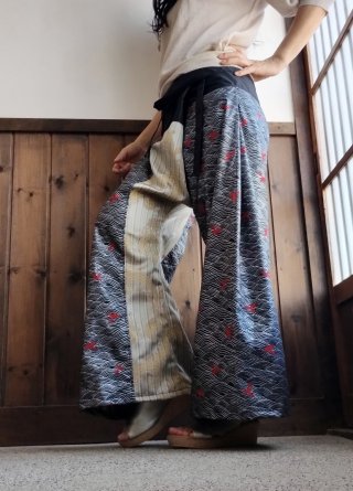 作家一点もの　手紡ぎ手織りリネンのタイパンツ TOKYO BASIC リネンパンツ イージーパンツ レディース 40代 50代