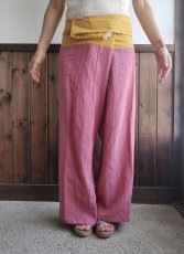 画像4: タイパンツ「桜桃 Cherrypink」綿麻タンブラーワッシャー (4)