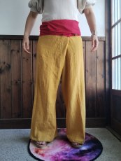 画像4: タイパンツ「檸檬 lemon」綿麻タンブラーワッシャー (4)